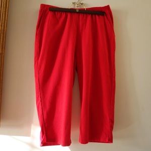 red vintage cropped pants capris Boca Bay slit minimalist elastic lounge retro 8